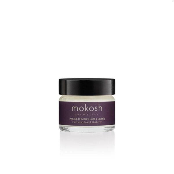mokosh – aktywny peeling do twarzy róża z jagodą mini 15ml