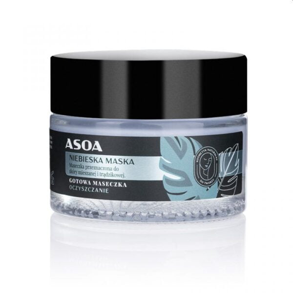asoa – gotowa maska do twarzy niebieska glinka 50ml
