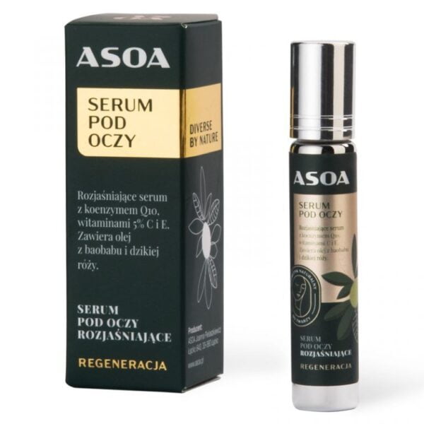 asoa – rozjaśniające serum pod oczy z koenzymem q10 i witaminami c i e 10ml