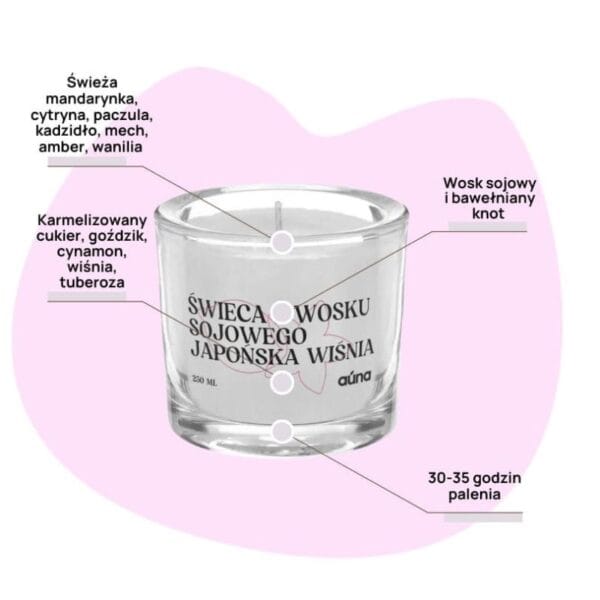 auna swieca sojowa japonska wisnia 250ml 3