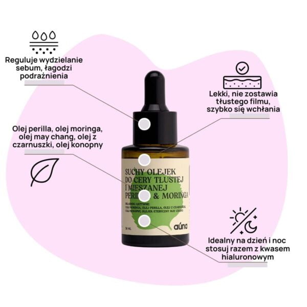 Auna suchy olejek do cery tlustej i mieszanej perilla moringa serum na niedoskonalosci 2