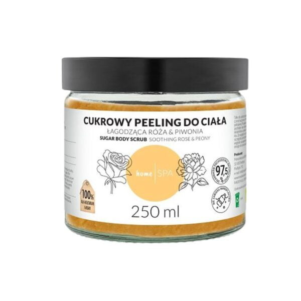 home spa cukrowy peeling do ciala do ciala lagodzaca roza i piwonia