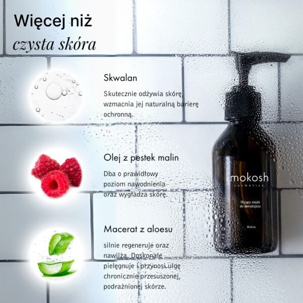 Mokosh myjacy olejek do demakijazu malina 100ml 2