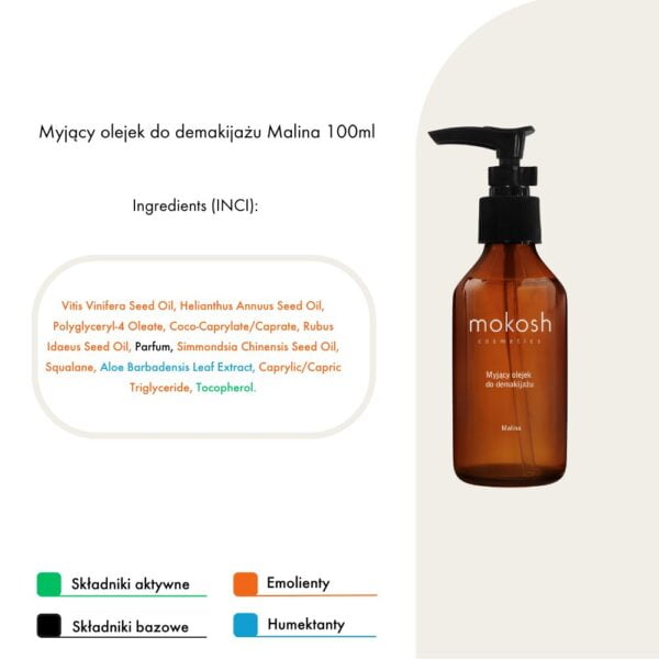 Mokosh myjacy olejek do demakijazu malina 100ml 4