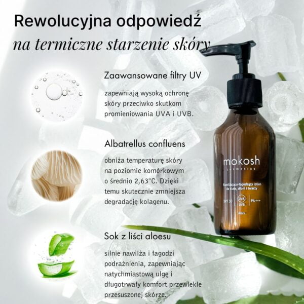 Mokosh nawilzajaco lagodzacy lotion do ciala dloni i twarzy spf 30 100ml 2