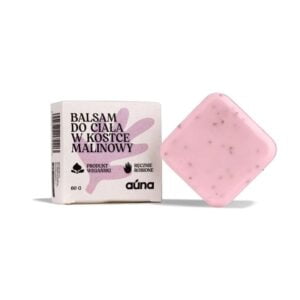 auna balsam do ciala w kostce malinowy z delikatnym efektem peelingujacym 60g