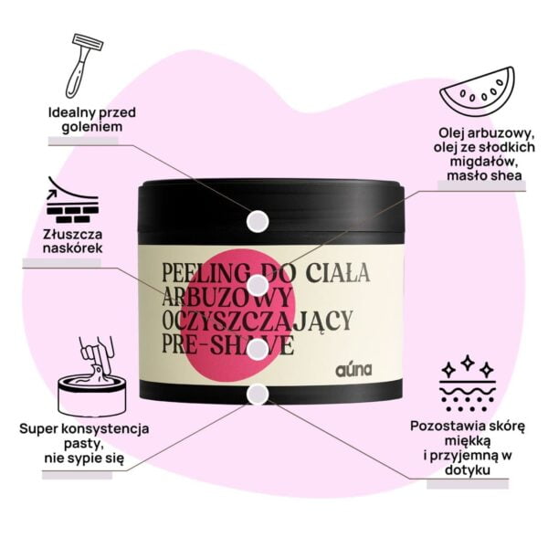 auna peeling do ciala arbuzowy pre shave 300ml 3