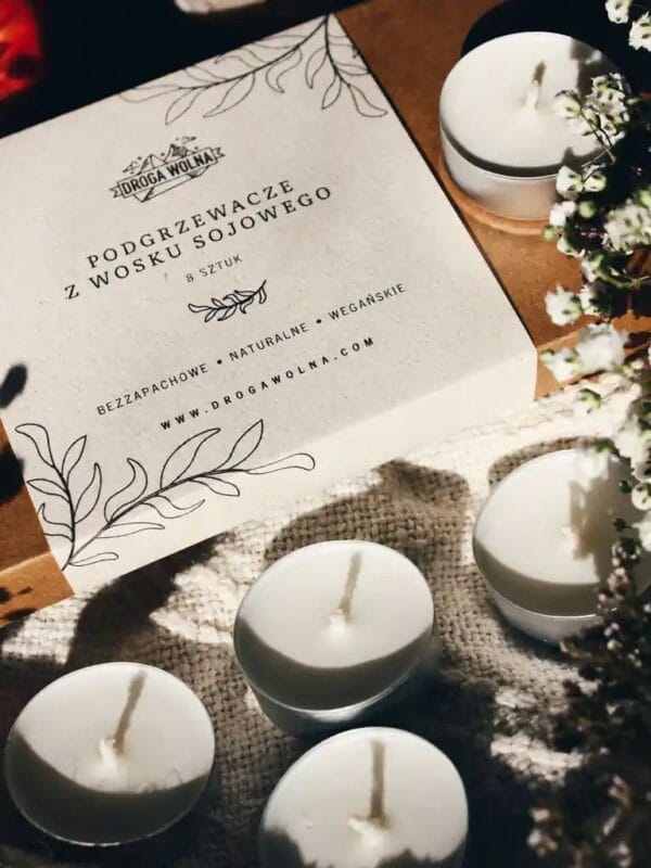 droga wolna podgrzewacze sojowe tealight bezzapachowe 8 sztuk