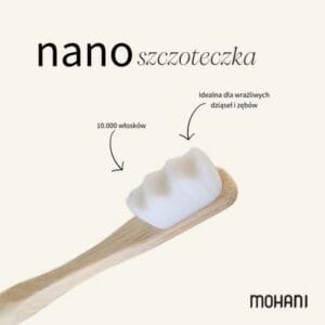 Mohani nano szczoteczka bambusowa do zebow 10 tysiecy mieekich wloskow szara 2